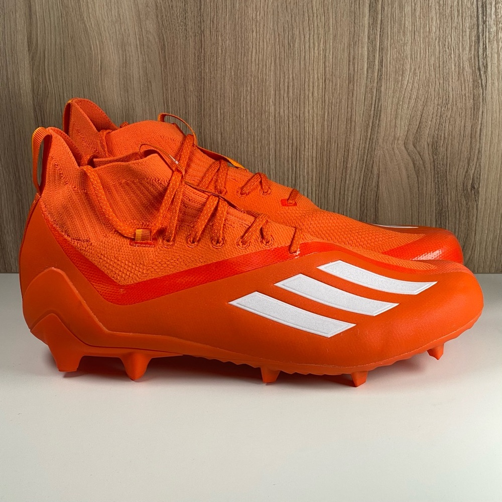 Adidas Adizero Primeknit SM Orange White Football Cleats GY5382 Men’s Size 13.5